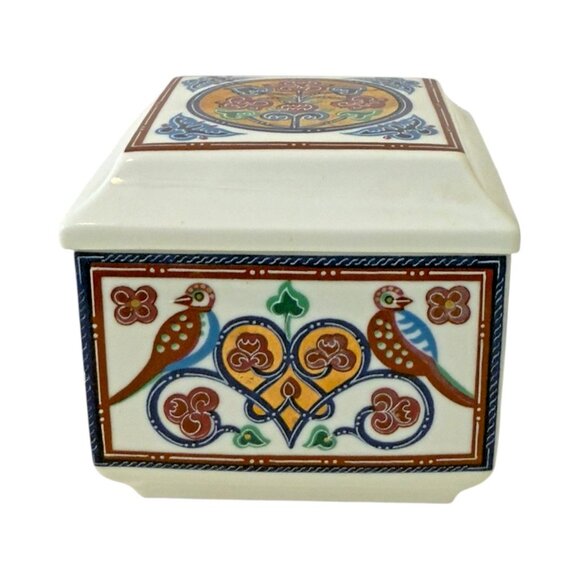 Byzantium Elizabeth Arden Trinket Box Vtg 1980's Porcelain Fitted Lid Japan - Picture 4 of 10